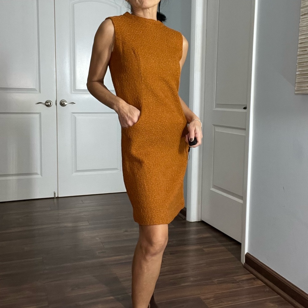 Vintage rust tweed mini dress